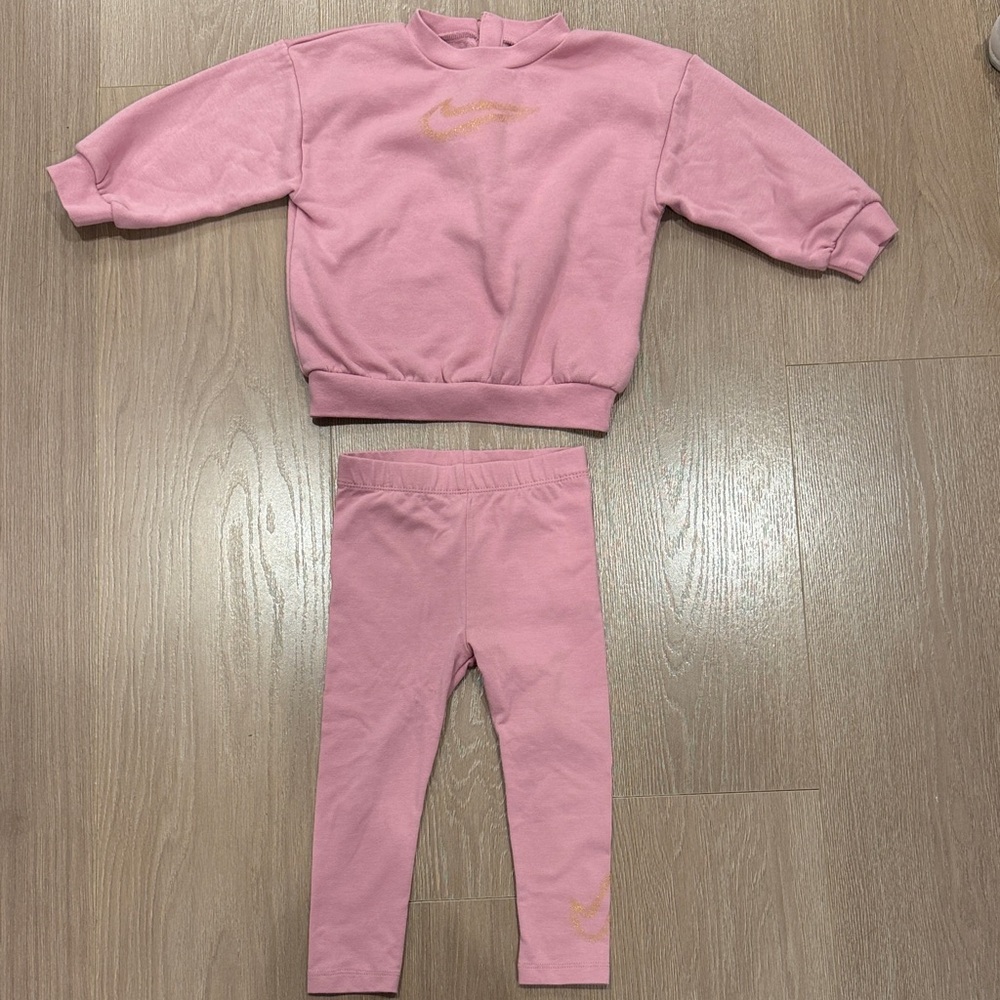 Nike Pink Kids' Sweatshirt and Leggings Set